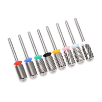 Forets à ongles en carbure de tungstène ronds de grande taille 3XC, fraises à ongles en carbure de tungstène pour acrylique, fraises à ongles électriques à double sens, pointues
