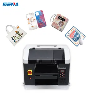 Terbaru 3045 Dual nozzle model SENA Flat UV Printer A3 Epson print head untuk pelat cahaya akrilik CD pelat pintu kustomisasi