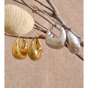 Boucles d'oreilles pendantes JINYOU 5230 en acier inoxydable brossé, plaquées or, en forme <span class=keywords><strong>de</strong></span> cadenas - Product Image 2