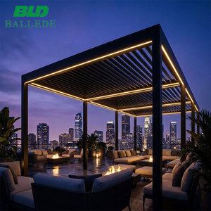 Gazebo Automático para Jardín de 6x4m con Techo de Láminas Motorizadas, Pérgola Retráctil Impermeable de Aluminio - Product Image 3