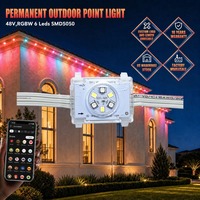 Guirlandes lumineuses de Noël extérieures permanentes Rgbic 48V 200ft 300ft 400ft 500ft, étanches IP68, source de lumière à points pixelisés pour les avant-toits