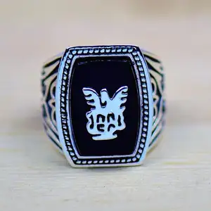 Nieuwe Stijl Rvs Punk Staal Zwart Revival De Vampire Diaries Ring Voor Mannen