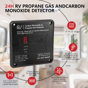 Detector de Gas Propano LPG CO con Alarma Certificado para DC 12V para Autocaravanas - Product Image 1