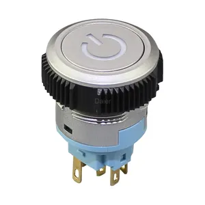22MM Montary Push Button Switch IP67 Waterproof 1NO1NC Power Simple Illuminated 5Pins Good Quality Factory Sale