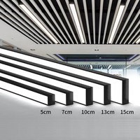 Luminaire LED moderne suspendu au plafond Lustres linéaires 24w pour salle à manger îlot de cuisine Table de billard Bar Couleur noire