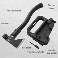 Hache tactique multifonctionnelle Armes de survie pour la défense en plein air Arbre sauvage Hache de camping en bois