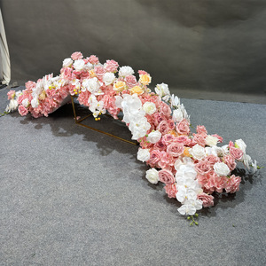Nouvelle composition florale artificielle réaliste de roses, style occidental, pour mariage, Thanksgiving, décoration de table longue pour centre commercial et exposition - Product Image 2