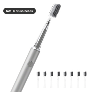 <span class=keywords><strong>Brosse</strong></span> à <span class=keywords><strong>dents</strong></span> électrique sonique argentée de voyage en alliage d'aluminium avec tête à 8 poils souples - Product Image 2