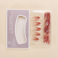 Faux ongles prédécoupés haut de gamme, style dégradé automne rose, effet œil de chat, style Pure Desire tendance, amovibles