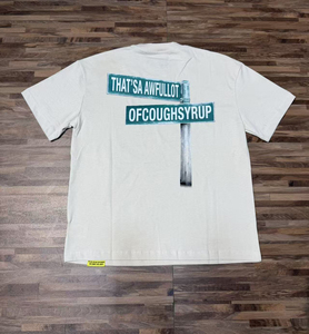 Camisetas Oversize de Alta Calidad con Estampado Escaneable, Estilo Americano Moderno, Holgadas e Informales para Hombre, con la Frase 'THAT'S A AWFUL LOT OF COUPH SYRUP' - Product Image 4