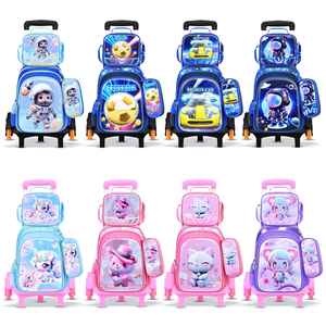Nouveau Sac <span class=keywords><strong>à</strong></span> Dos <span class=keywords><strong>à</strong></span> <span class=keywords><strong>Roulettes</strong></span> pour Enfants 2026, Motif 3D Dessin Animé, Ensemble Trois Pièces Léger et Imperméable pour Garçons et Filles, Cadeaux - Product Image 1