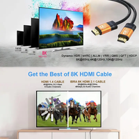 Câble coaxial torsadé plaqué or 2.1 pour audio et vidéo haute vitesse 8K 60Hz 4K 120Hz avec gaine PVC, plusieurs longueurs disponibles