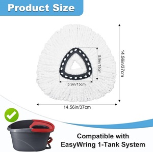 Compatible with <strong>Vileda</strong> Spin <strong>Mop</strong> <strong>Head</strong>, <strong>Vileda</strong> Triangular <strong>Mop</strong> Pad, Ocedar Dry and Wet Dual-Use Fiber Replacement Cloth - Product Image 2
