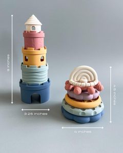 Bloques de Construcción Apilables de Silicona de Grado Alimenticio, Ecológicos y Educativos Inthetrend, Juguete de Dentición Suave para Bebés, Personalizable - Product Image 4