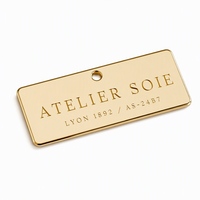 Étiquettes métalliques adhésives pour bouteilles, en acier inoxydable, avec graphiques imprimés et bords polis, pour vêtements et chaussures