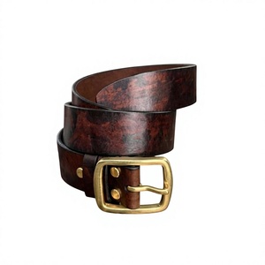 Cinturones de Cuero Vacuno 100% Personalizados con Hebilla Cuadrada de Acero, Cinturón Masculino de Estilo Europeo Casual y Ecológico - Product Image 1