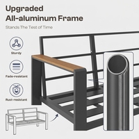 Maßgefertigtes Aluminium-Gartenmöbel-Set mit 7 Teilen, Terrassen-Sofa Geeignet für Veranda, Balkon, Terrasse und Innenhof