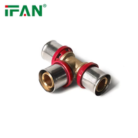 IFAN Échantillon Gratuit Plomberie Raccord PEX Raccords à pression en laiton Té pour tuyau de chauffage au sol