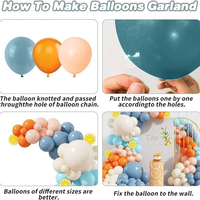 Ballons en latex bleu pastel et blanc pour fête d'anniversaire d'enfants, décorations de baby shower pour garçon, ensemble de baby shower