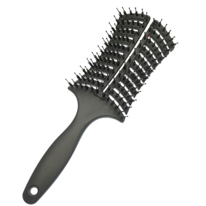 <span class=keywords><strong>Brosse</strong></span> à <span class=keywords><strong>cheveux</strong></span> en nylon mélangé pur <span class=keywords><strong>sanglier</strong></span> avec manche en plastique personnalisé, design incurvé, ventilation en kératine - Product Image 2