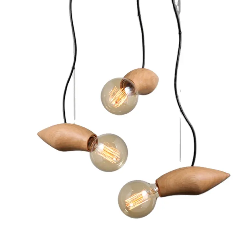 반딧불 디자인 바 로프트 장식 현대 조명 나무 펜던트 램프