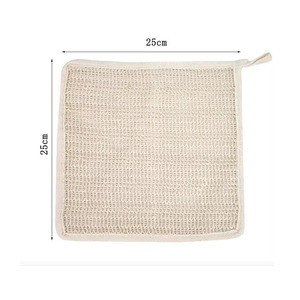 Serviette de Bain en Sisal et Agave Naturel avec Logo Personnalisé - Gant de Toilette Exfoliant Doux en Coton Éponge pour le Visage et le Corps, Massage Exfoliant - Product Image 2