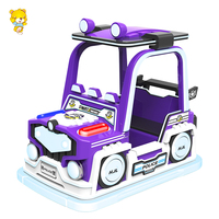 Équipement de parc d'attractions extérieur HAOJILE, zone de jeux intérieure, SAWT Cop Car Roof, machine de jeu de conduite pour 2 joueurs, fibre de verre violette