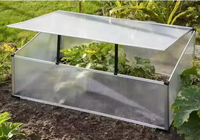 Mini serre moderne à structure métallique avec lit de culture surélevé en polycarbonate pour jardin/cour/maison, facile à assembler
