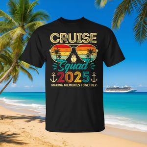 Camiseta a juego Cruise Squad 2025 de manga corta, unisex, con cuello redondo, para reunión familiar, fiesta, vacaciones de verano - Product Image 3