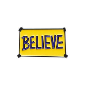 En gros, Nouvelles Broches en métal émaillées créatives et humoristiques avec texte en anglais 'Panneau d'avertissement jaune', pour vêtements, cadeau souvenir - Product Image 1
