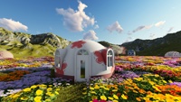 Nouveau Design de maison de chambre à coucher préfabriquée, Villa en forme de pétale, extérieur Glamping, jardin, bureau