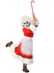 Mrs Claus Navidad Cosplay disfraces vestido conjunto para niña Navidad Año Nuevo vestir niños regalos Navidad Santa fiesta desgaste con peluca - Product Image 4