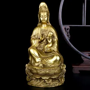 Speciale Prijs Puur Koper Groot Formaat Om Guan Yin Bronzen Standbeeld Van Guan Yin Bodhisattva Feng Shui Decoratieve Kunsten Te Sturen En