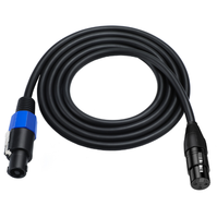 Kabel Speakon Male ke Female XLR untuk Mikrofon untuk Pro DJ PA Gig Mic Speakon