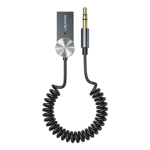 USAMS 2022 Ready to Ship Universal Dual Connector AUX 3.5mm Wireless Audio Music BT5.0 Car FM Audio Receiver