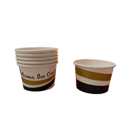 Gobelet en papier pour crème glacée personnalisé en usine, bol à crème glacée jetable personnalisable, gobelet à crème glacée de 3,5 oz, couvercles assortis