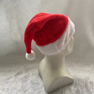 Chapeau de noël, nouvelle collection, décorations de fête de noël, rouge, en peluche - Product Image 4