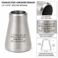 Reducer Eksentrik Industri Baja Karbon Las Sambung (Butt Weld) untuk Sistem Air HD Tahan Api, Beralur SCH40 ASME B16.9 ASTM A234 WPB