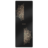 Tapis de yoga et de fitness en caoutchouc naturel PU extra large, noir, antidérapant, écologique, avec logo personnalisé, gravure laser et impression