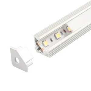 Barre lumineuse encastrée en aluminium 19x19 LED, boîtier de canal d'extrusion monté, Design caché, diffuseur en aluminium, lumière LED