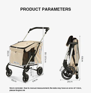 Poussette de luxe en aluminium <span class=keywords><strong>pour</strong></span> animaux de compagnie, pliable, <span class=keywords><strong>pour</strong></span> sorties de chats et chiens de taille moyenne à grande, aide à la mobilité <span class=keywords><strong>pour</strong></span> personnes âgées ou handicapées, transport en <span class=keywords><strong>voiture</strong></span> - Product Image 5