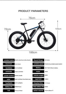 Bicicleta Eléctrica Todoterreno con Llantas Gruesas, Diseño Nuevo de Fábrica, 1000W, 48V, 21 Velocidades, para Adultos, Modelo T88E5 - Product Image 4