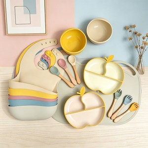 Assiettes <span class=keywords><strong>d</strong></span>'alimentation pour bébé en silicone sans BPA personnalisées avec ventouses et compartiments de forme spéciale pour les aliments - Product Image 1