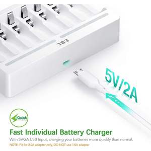 Pilas Recargables AAA EBL con Cargador, 1100 mAh, NiMH, 1.2 V, Recargables hasta 1200 Veces, Pilas Triples para Control Remoto, 2500 mAh - Product Image 2