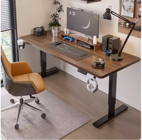 Cadre de bureau debout électrique noir moderne à double moteur, réglable en hauteur pour le bureau et la chambre à coucher, en bois massif pour les restaurants