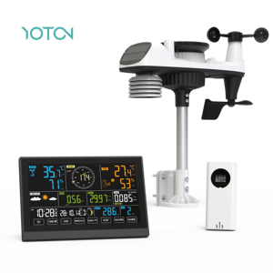 ساعة شاملة من نوع TOVC/الرياح/المطر/UVI/BARO/TEMP/HUMI/توقعات الطقس الخفيفة ساعة حائط ذرية من البلاستيك OEM/ODM - Product Image 1