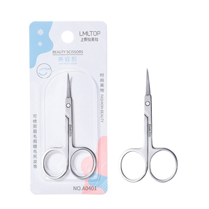 Tijeras para cejas de acero inoxidable con punta curvada LMLTOP A0401, uso diario, manicura para decoración de uñas, removedor de piel muerta, tijera de belleza - Product Image 6