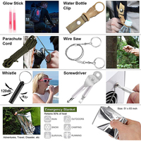 Kit de survie populaire de 216 pièces, outils et trousse de premiers soins, essentiel pour les aventures en pleine nature, kit de survie d'urgence pour la randonnée