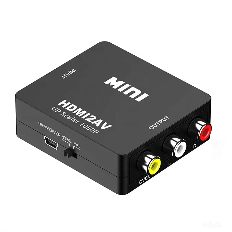 Convertidor HDMI a AV de 1080p, adaptador de Audio y vídeo compuesto para TV/PS3/VHS/VCR/DVD/PC/Blu-Ray DVD, Mini HDMI a 3RCA CVBs