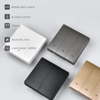 Interruptor de Luz WiFi para Hogar, Compatible con Google, Tuya Smart APP, Línea N+L, Interruptor de 3 Vías, Función de Temporizador, Tuya Smart Life